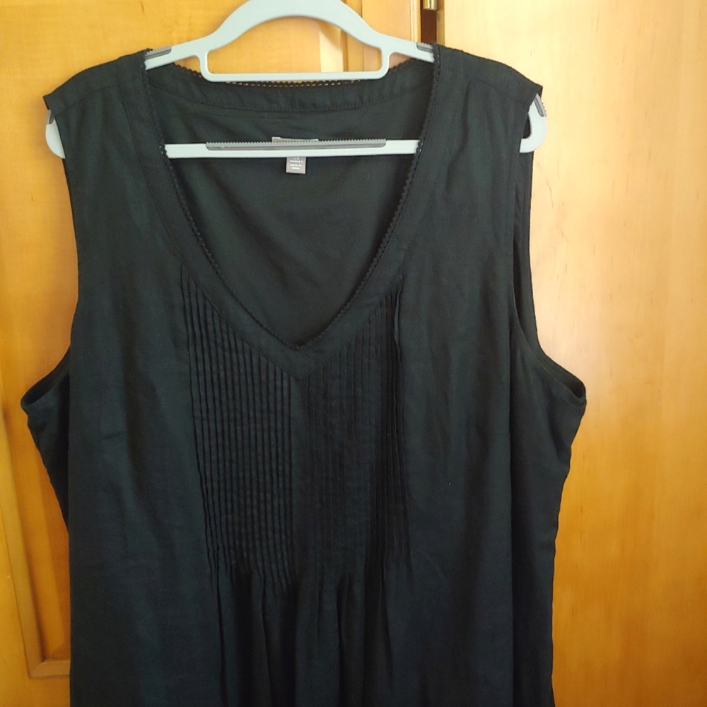 J. Jill Black Sleeveless Linen Dress Size 2X